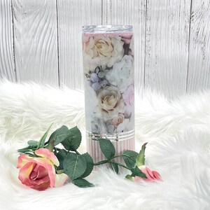Floral and striped 30oz pink roses epoxy glitter spring summer gift for her mother m grandma teacher