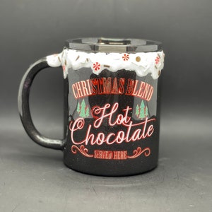 Christmas Blend Hot chocolate coffee cup mug glitter eoxy