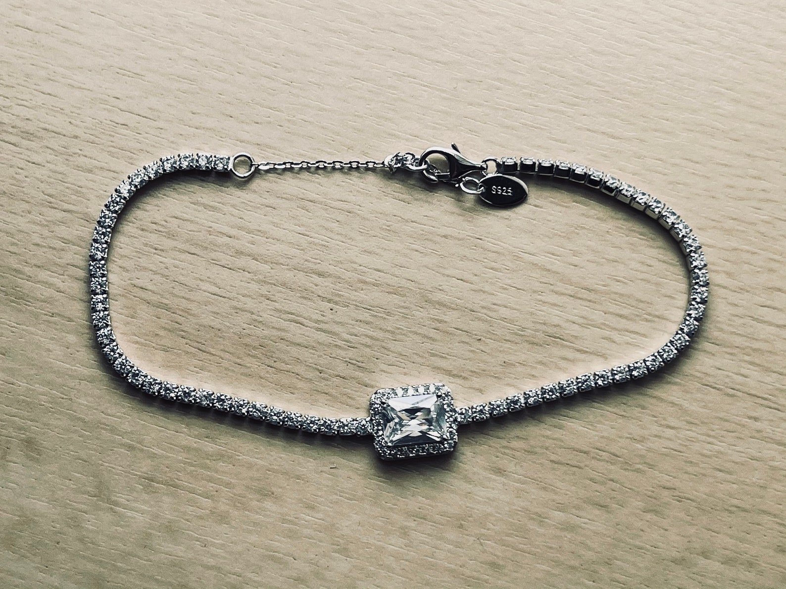 Elegant Bracelet In Silver & Crystals 925 Sterling Silver Etsy