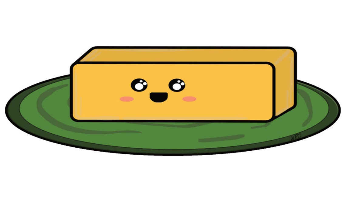 Vinyl Kawaii Butter Sticker Etsy