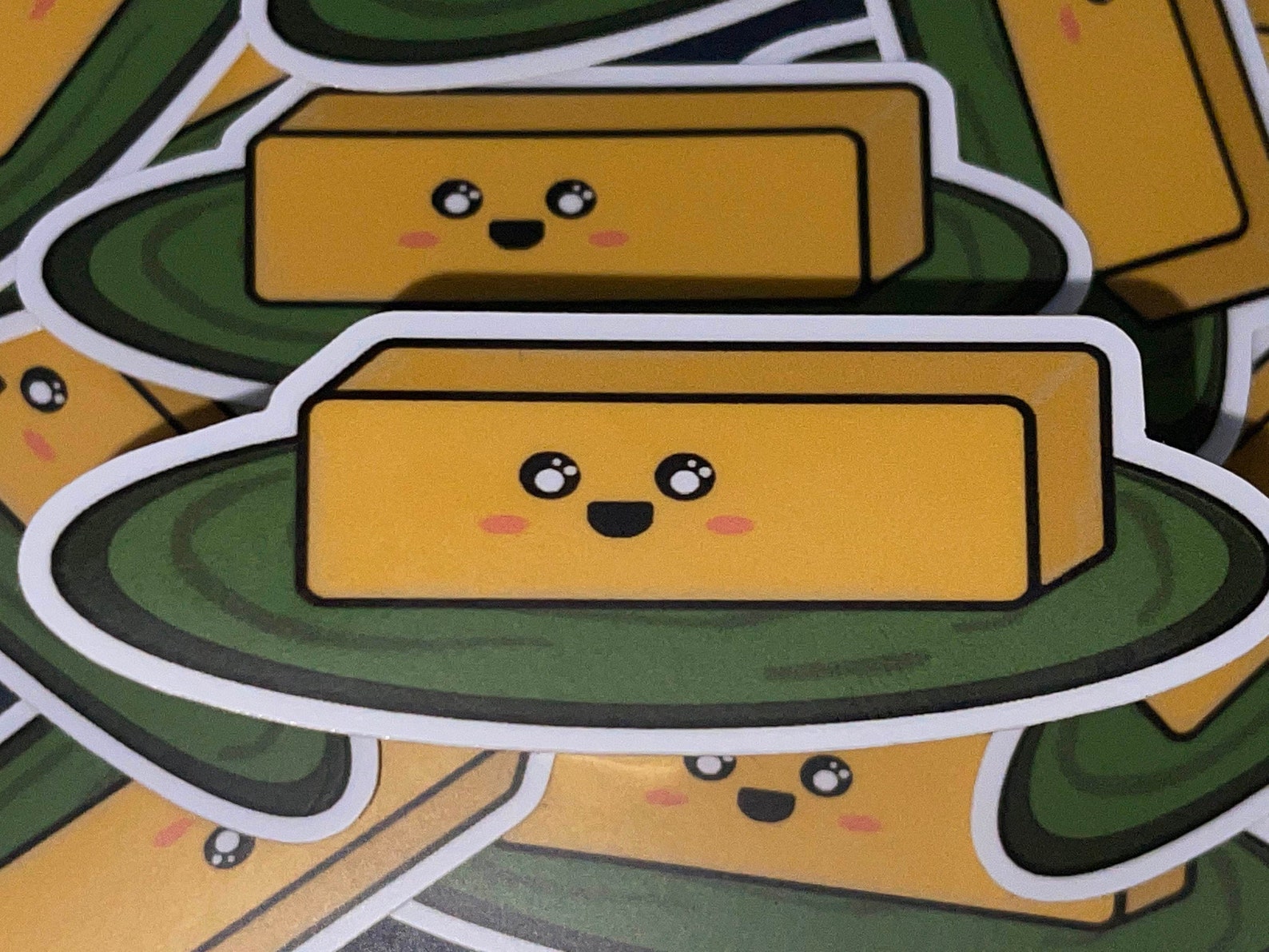Vinyl Kawaii Butter Sticker Etsy