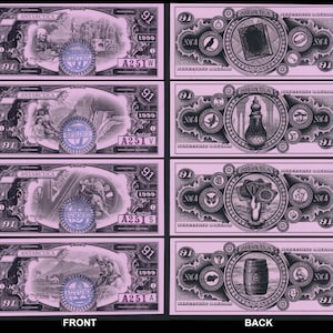 Fantasy currency - Antarctica Dream-Dollars 91 Dollar Mint Set - Currency Art, Money Art - Steampunk Money