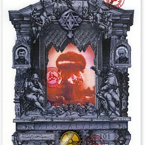 Currency Art - Apocalypse Certificate - Political Art, Money Art, stock certificates