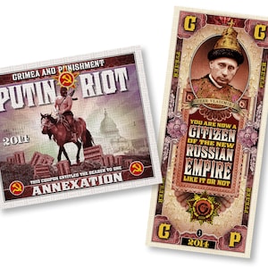 Currency Art - Putin Coupons - Political Art, Money Art, Political Satire - Lot of 3