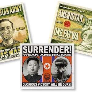 Currency Art - War Coupon Set - Political Art, Money Art, Political Satire - Lot of 3