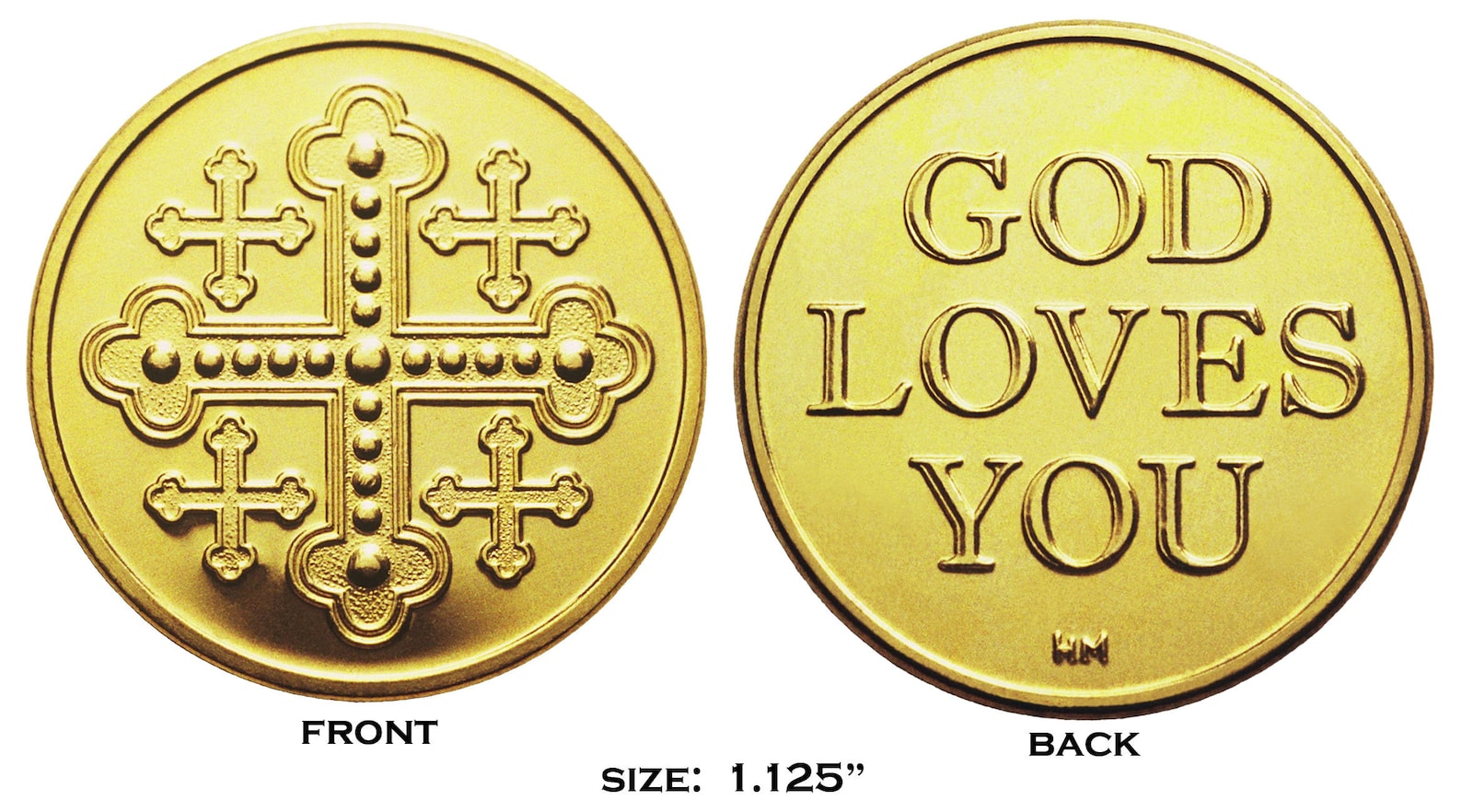 Religious Medals Pocket Token Jerusalem Cross Christian Gifts Etsy