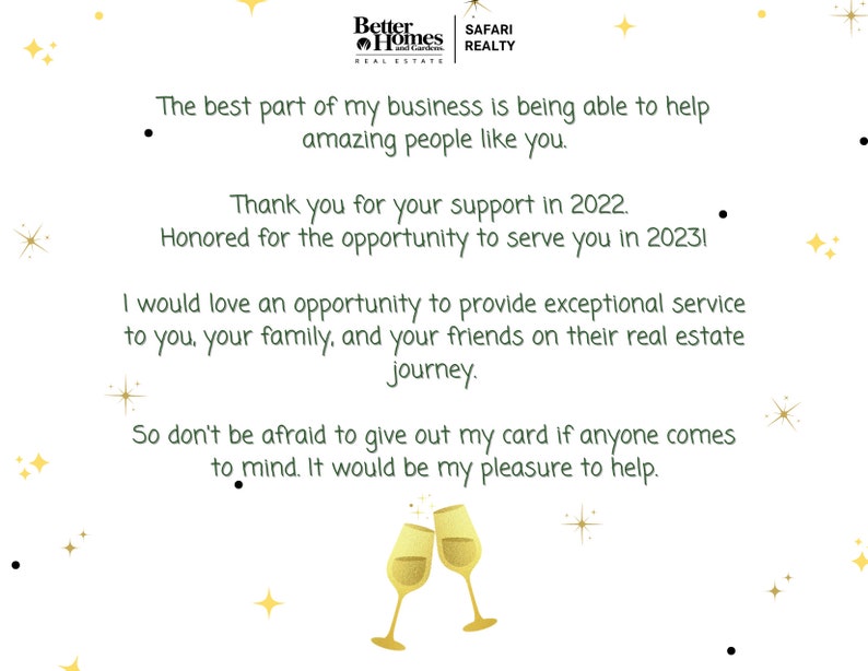 Real Estate New Years Postcard TEMPLATE, Modern Real Estate Post Card