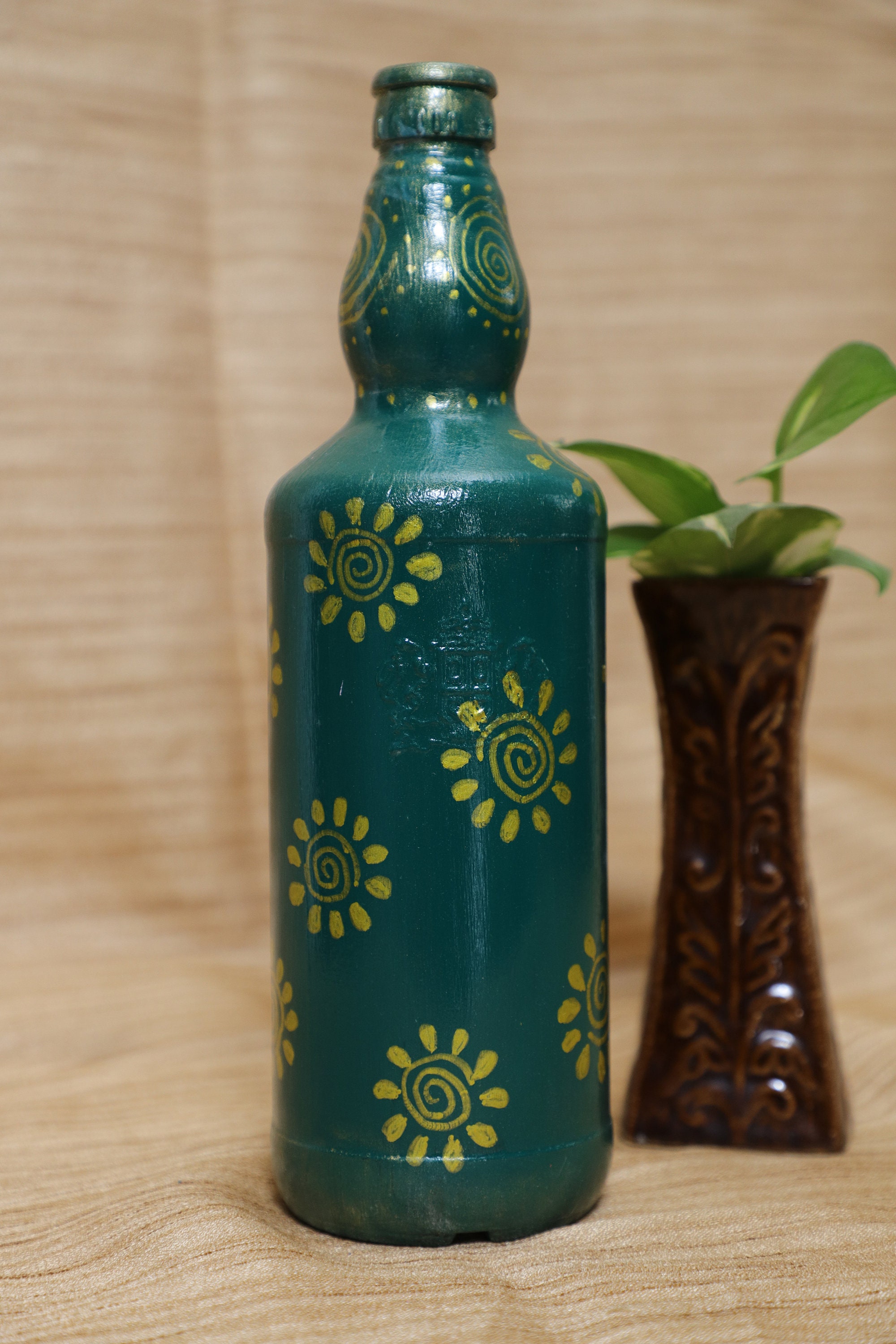 Golden Bottle Art for home decoration bottle arts wine Etsy