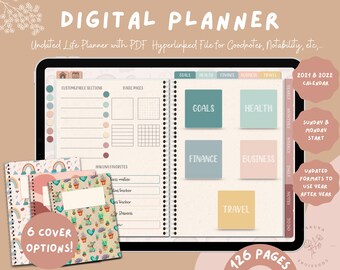 Undated Digital Planner | Boho Digital Planner for Goodnotes and Notability on IPad and Tablets | Monthly, Weekly, and Daily Planner