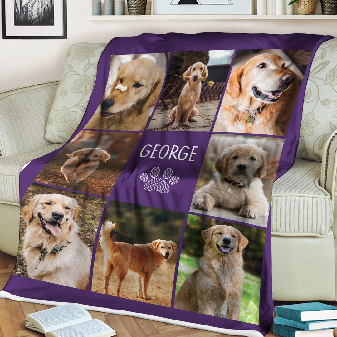 Personalized Pet Photo Blanket, Pet Memorial Blankets, Sympathy Gift