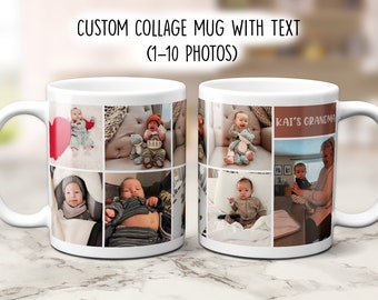 Personalized Photo Collage Mug, Sublimation Photo Coffee Mug, Personalized Gift for Dad Grandpa Family, Add Your Photo Mug, Fathers Day Gift