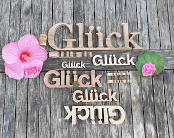 Font Luck Solid Wood Handmade | Decoration for home | Design lettering | 3D Wall Decal | Wall decoration | Gift