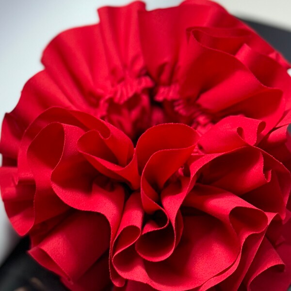 Beautiful Red Fierry  , Valentine’s Day Scrunchie made from cotton and beautiful red raw edge  cotton trim