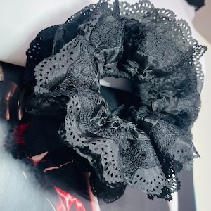 Beautiful   Esmeralda Black Queen size Scrunchie with3 layers of   lace