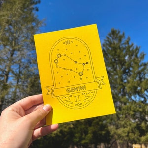 Astrology/Horoscope/Zodiac Themed 5x7 Blank Birthday Card