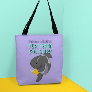 Oceans of Possibilities Summer Reading Tote - The Trend Follower, Pilot Whale