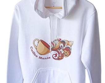 100% Cotton Hoodie | Unisex Hoodie | White Hoodie | Coffee Hoodie | Cotton Unisex Pullover Hoodie | Premium Hoodie