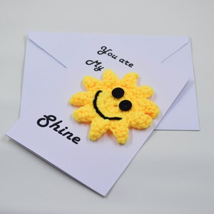 Sunshine Greeting Card | Crochet Card | Crochet Greeting | Smiling Sun | Crochet Sun