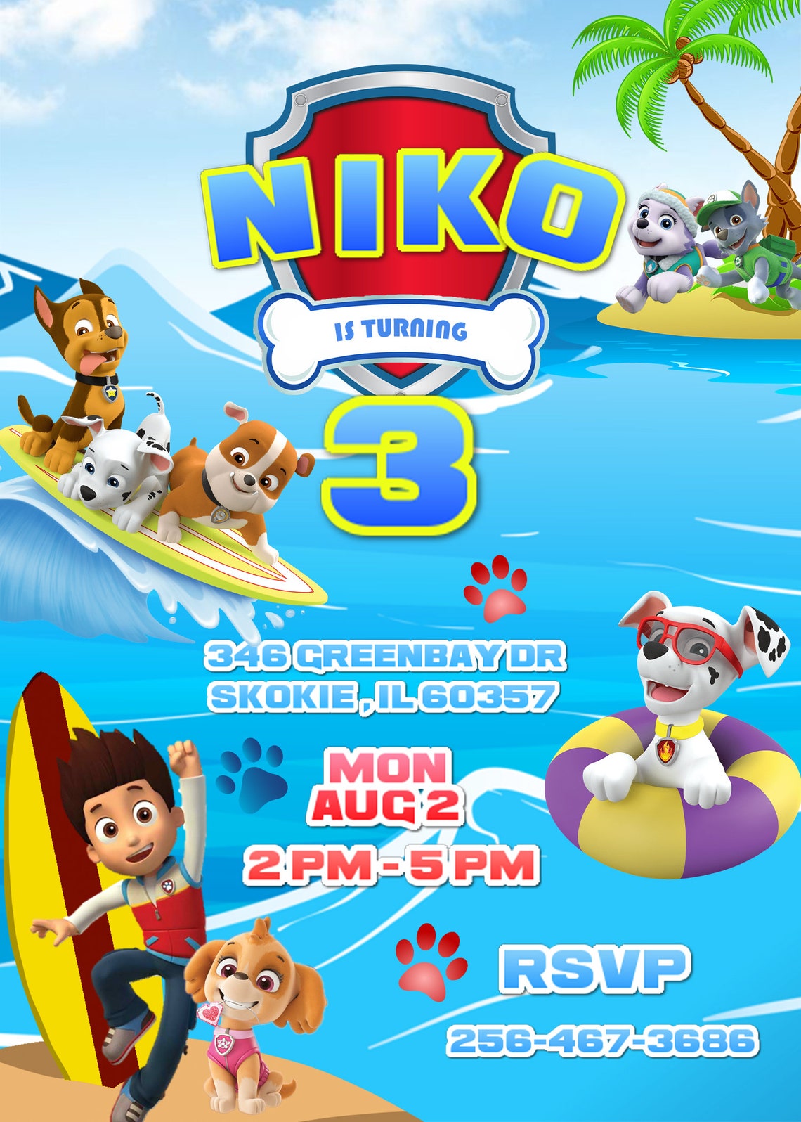 paw-patrol-pool-party-digital-invitation-etsy