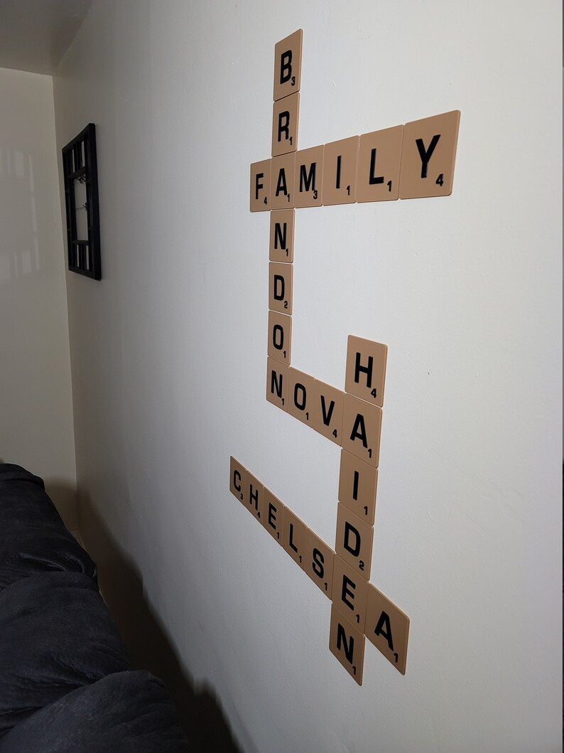 3D Scrabble Tiles Customizable Art Mounting Stickers Etsy