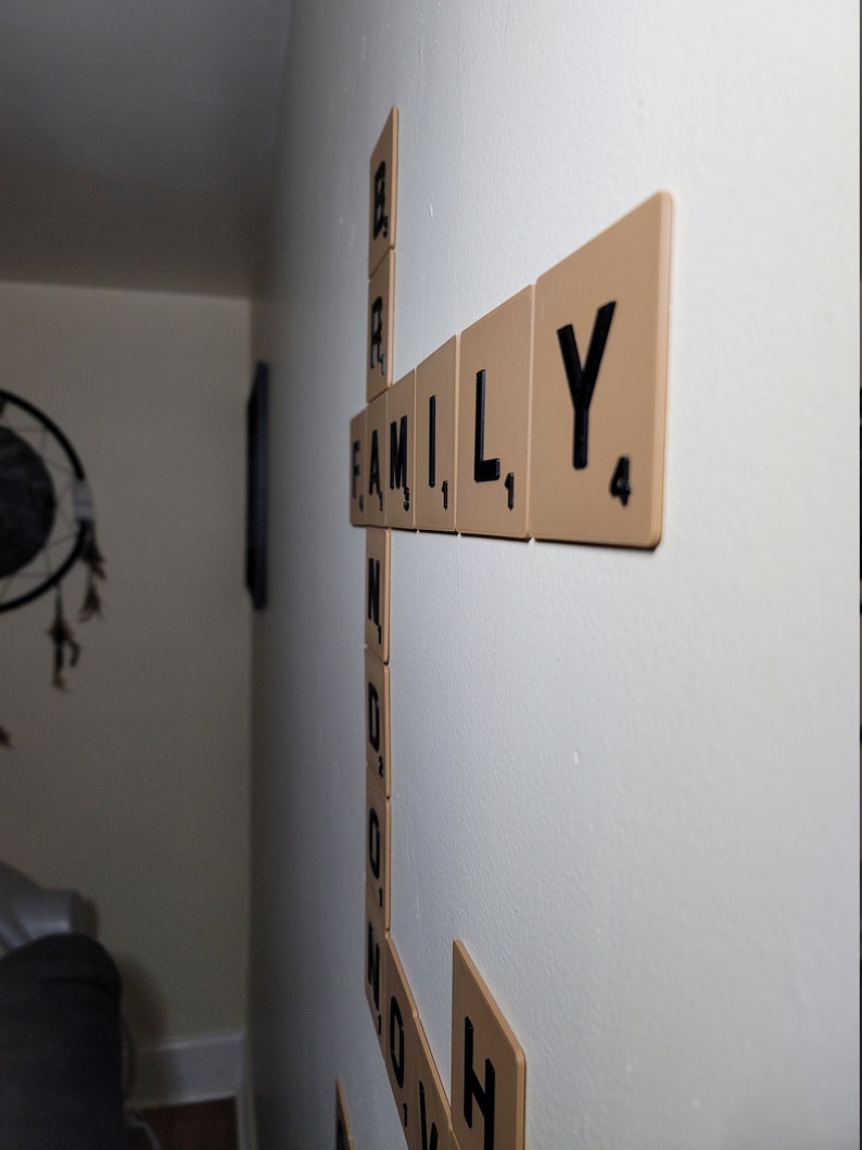 3D Scrabble Tiles Customizable Art Mounting Stickers Etsy