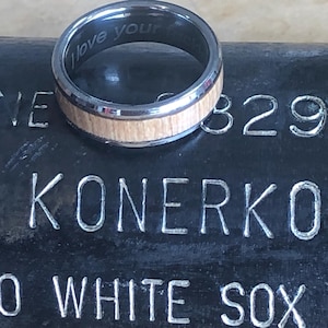 MLB Bat Wood Inlay Ring (White Sox)