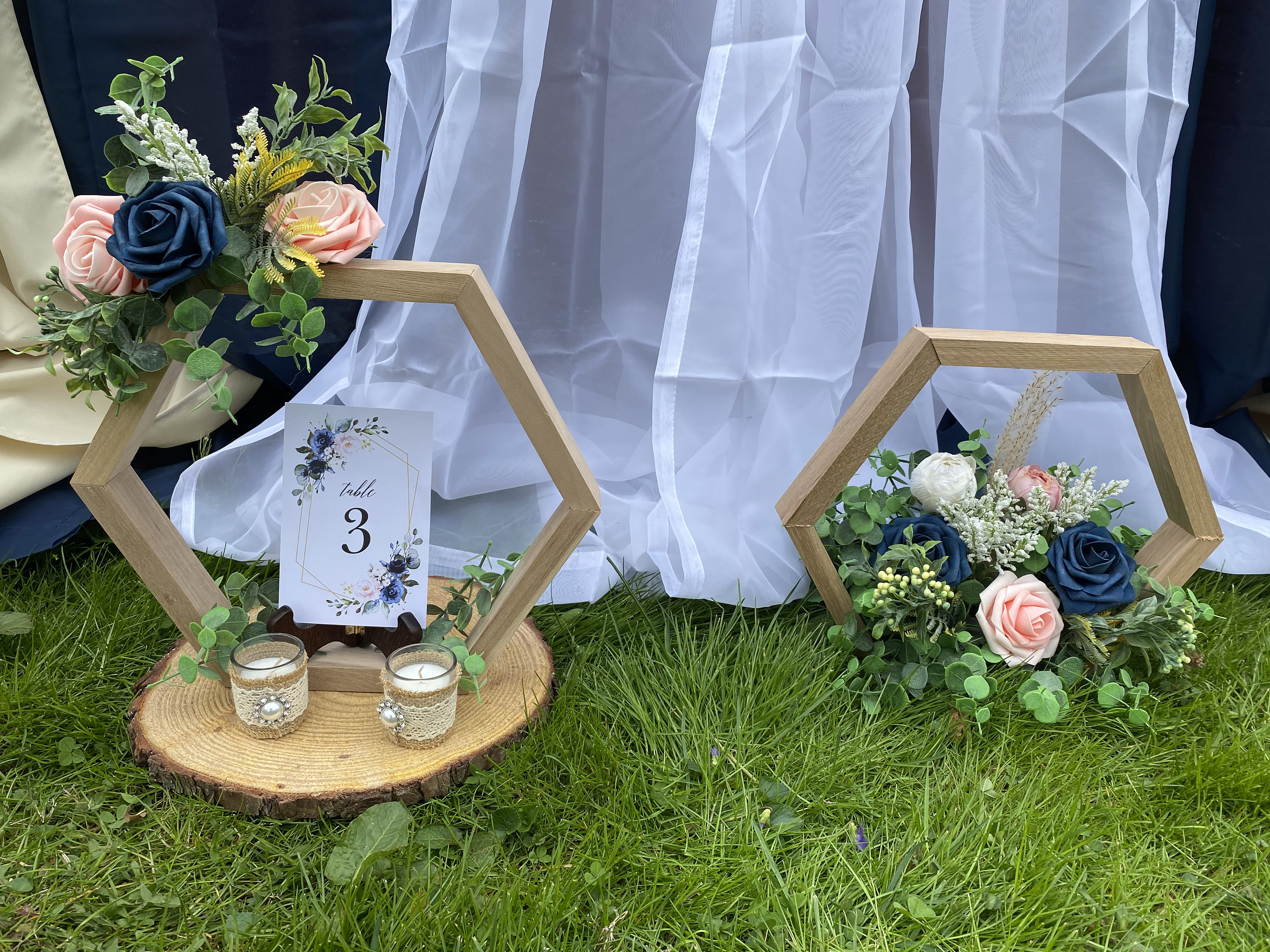 Hexagon centerpieces wedding decoration floral hexagon Etsy
