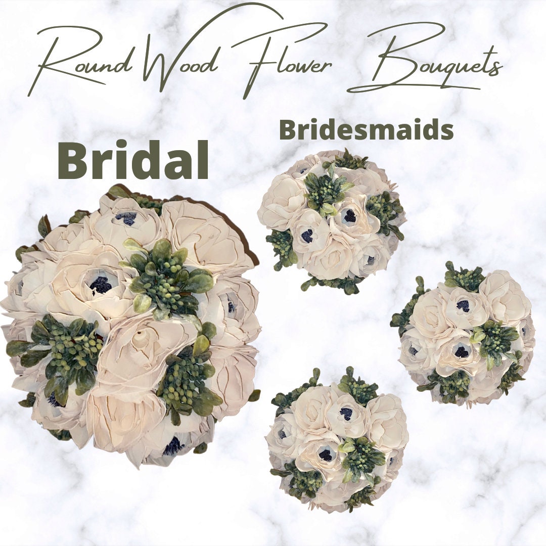 Sola Wood Flower Bridal and Bridesmaids Bouquets Any Color Available