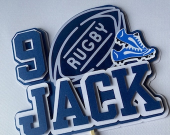 Customised Rugby cake topper for boys birthday party decoration sports theme