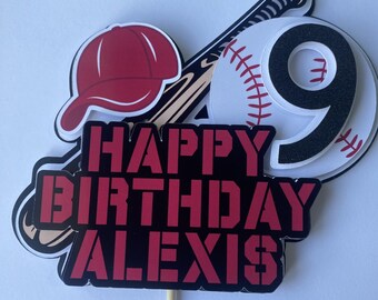 Personalised Baseball Themed Cake Topper