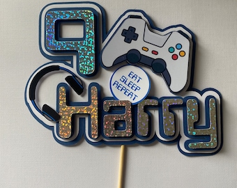 Personalised Game controller Cake topper for Boy's and Girl's Birthday party,3D Cake Decoration