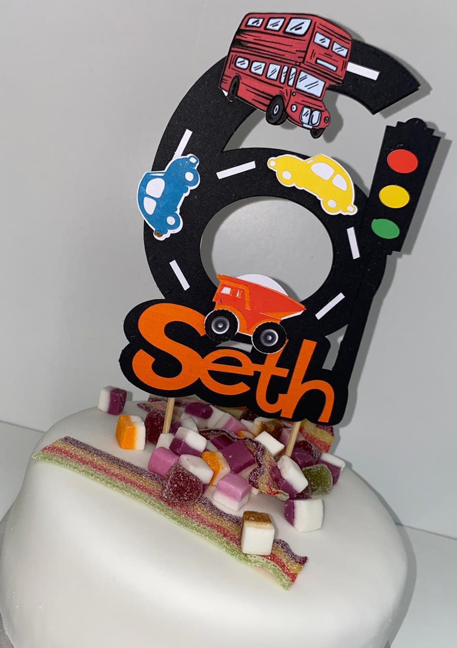 Personalised Cake Topper car Cake Topper Birthday Cake Etsy
