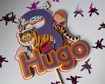 Personalised Tiger cake topper, Childs birthday cake topper for Birthday party Decoration