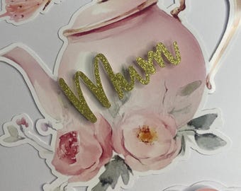 Elevate Your Afternoon Tea Delights with Our Personalised Elegant Cake Toppers, thir-tea