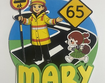 Personalised Lollipop Lady or Man Cake topper