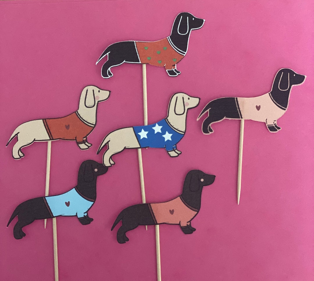 Sausage Dog Cake Topper for Dachshund Lover Party Decoration for ...