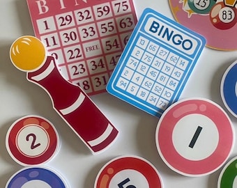 Bingo themed cake topper set