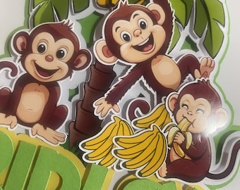 Personalised Monkey Cake Topper