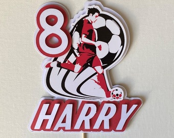 Personalized Football Cake Topper, Custom Name Cake Decoration, Sports Theme Birthday Party Decor, Boys Cake Topper, Girls Birthday Topper