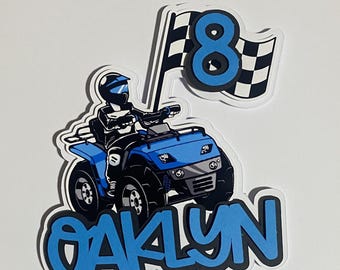 Personalised Quad Bike Cake Topper, Custom ATV Cake Decoration, Off-Road Birthday Party Decor, Unique Cake Accent