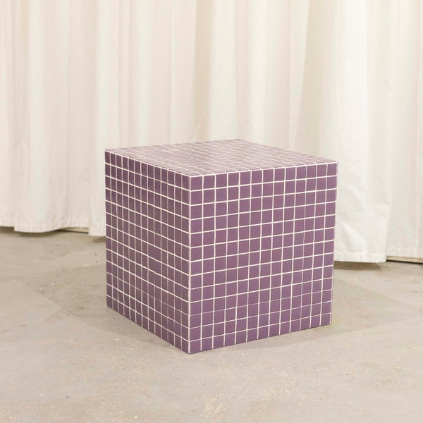 Tile Cube - Tile Furniture - Handmade Tile Table - Tile Side Table - Home Design - Home Decor - 400 x 400 x 400 mm