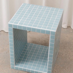 Tile Table - Tile Side Table - Handmade Tile Table - Tile Furniture - Vinyl Storage - Bookcase - Home Design 400 x 400 x 400 mm