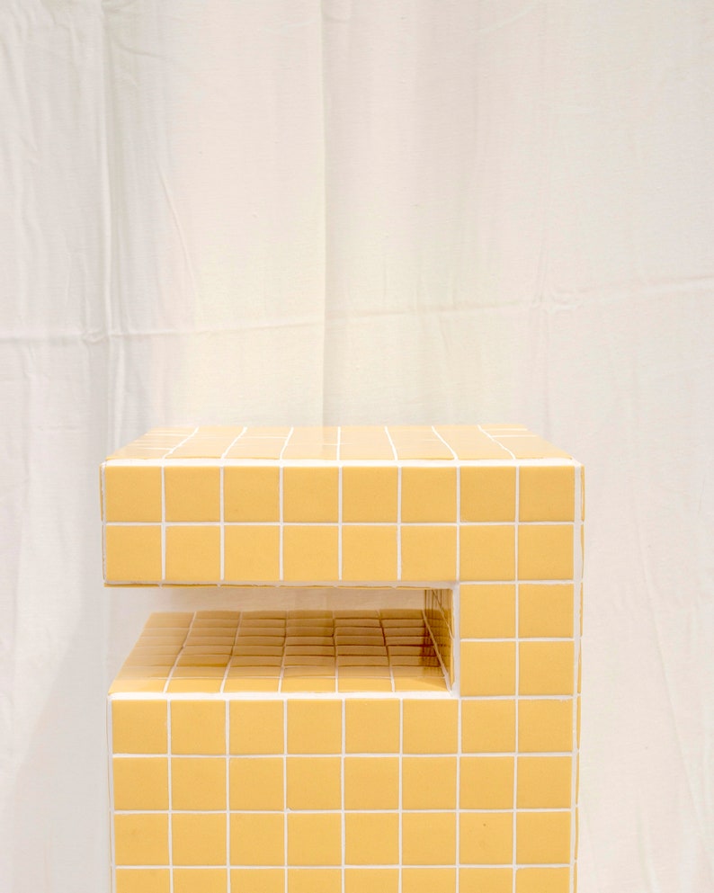 Tile Table Tile Side Table Handmade Furniture Tile Furniture Bookcase Magazine Storage Home Design 520 x 520 x 320 mm image 4