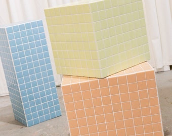 Tile Cube - Tile Furniture - Handmade Furniture - Tile Side Table - Home Design - Home Decor - 320 x 320 x 320 mm