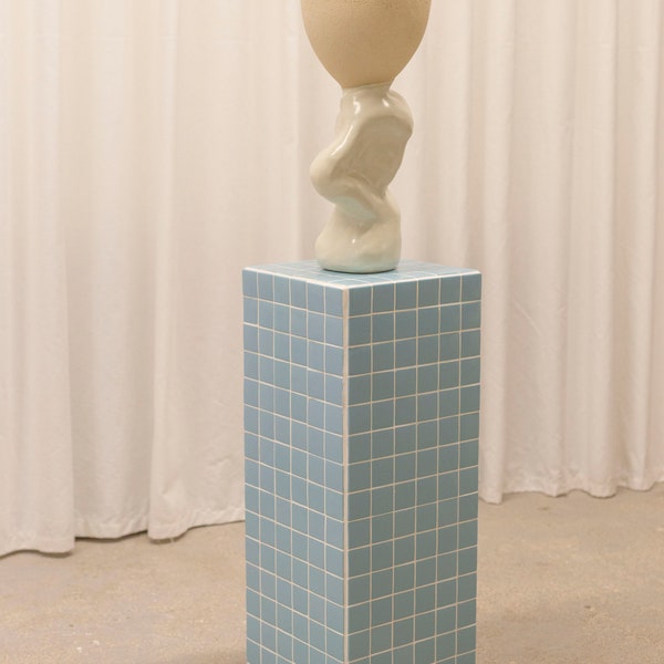 Tile Column - Tile Pedestal - Handmade Tile Table - Tile Furniture - Tile Table 660 x 240 x 240 mm