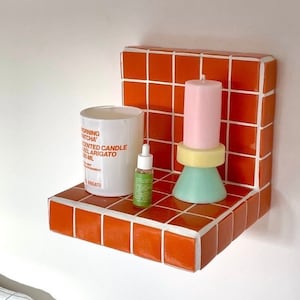 Tile Shelf - Tile Table - Handmade Furniture - Floating Tile Shelf - Shelf - Home Furniture 220 x 220 x 220 mm