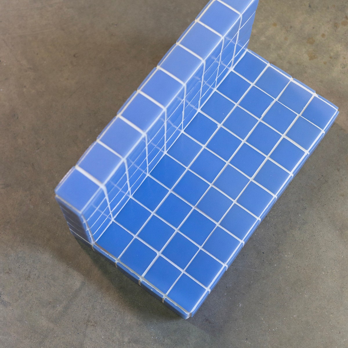 Tile Floating Shelf in Bleu Du Prusse and White