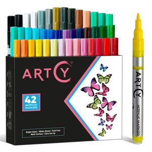 72 Acrylic Artistro Paint Pens 42 Extra Fine Tip Markers 30 Medium