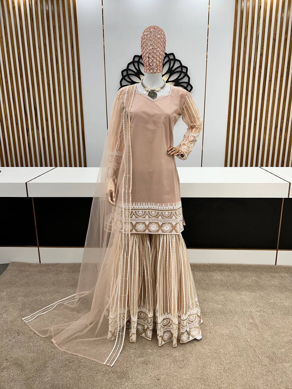 Cotton lakhnavi suit sale