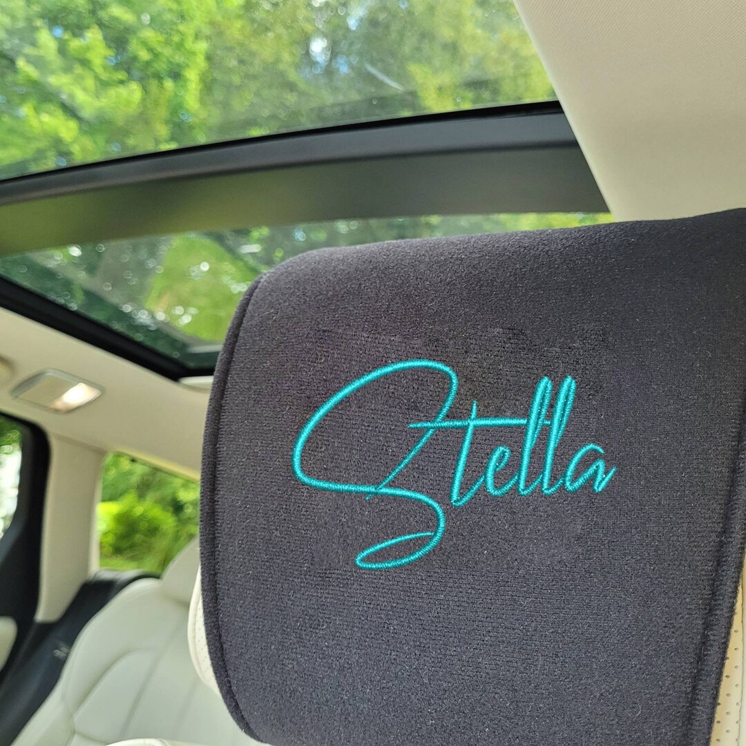 Custom embroidered headrest covers deals